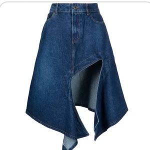 Y/project denim asymmetrical cutout skirt